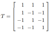 (Determining the bias) Suppose that k = 3, and we consider the design T as the 1/2 replication of a...