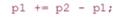 Given that p1 and p2 point to elements in the same array, what does the following statement do? Are...-1