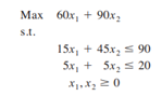 Consider the following linear programming problem: a. Write the problem in standard form. b. Develop...