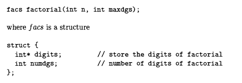 When n is large, the factorial n! can easily cause overflow. Write a function to calculate n! by...-3