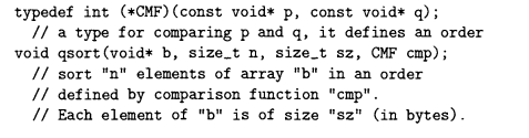 The standard library contains a sorting function qsortO, based on the quick sort algorithm. It can...-1