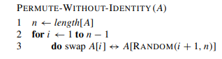 Professor Kelp decides to write a procedure that will produce at random any permutation besides the...-1