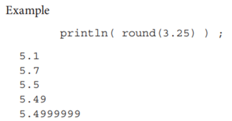 For each of the following values, write code that uses the round() function to convert the given...