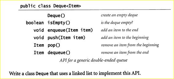 Deque. A double-ended queue or deque (pronounced deck) isacombina tion of a stack and and a queue....