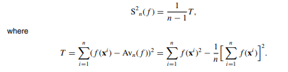 Show that the sample variance of function f (X) and sample x1,..., xn can be computed as follows:...