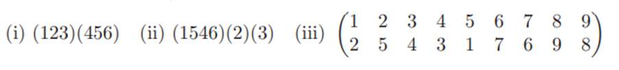 Find if the following permutations are odd: