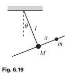 A mass M is fixed at the right-angled vertex where a massless rod of length is attached to a very...