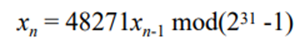 Generate 15 numbers using a seed of in the following generator: Perform a K-S test and check whether...-4