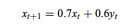 Let xt be the consumption value of a national economy in period t and yt the capital investment of...-1