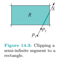 Extend Cohen-Sutherland to handle semi-infinite segments. A semiinfinite segment is specified by one...-4