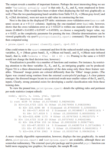 Return to the pruned classification tree for the oak tree disease data in Example 9.4.1. (a) Verify...-3