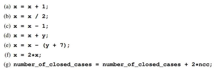 Write the shortest way to express each of the following statements.