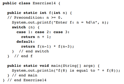 Consider the following program: Show the exact output of the program. What argument values, if any,...