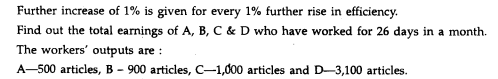 In a manufacturing company the daily wage rate guaranteed for a worker is Rs. 1.87 and the standard...-2