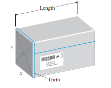 Packaging. A parcel delivery service will only deliver packages with length plus girth (distance...-1