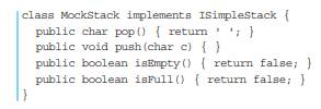 Consider the following class that claims to implement the ISimpleStack interface defined in Try This...