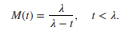 Consider the moment generating function, m.g.f. of the exponential distribution, that is, (i) Find...