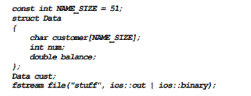 Assume the following structure declaration, variable, and file stream object definition exist in a...