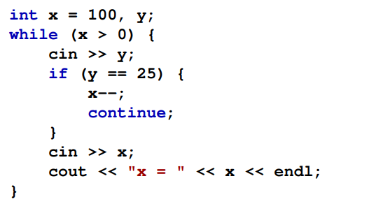 Rewrite the following code fragment so it eliminates the continue statement. Your new code’s logic...