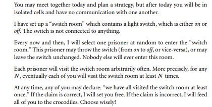 You are one of P recently arrested prisoners. The warden, a deranged computer scientist, makes the...