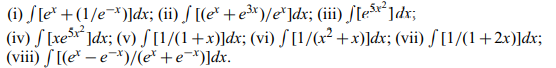 Find the following indefinite integrals: