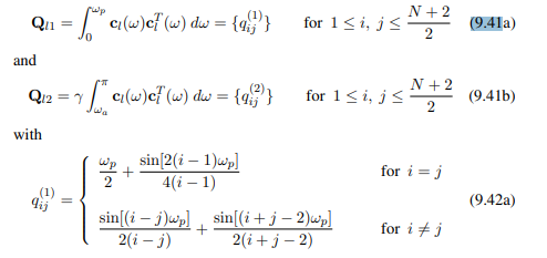 Derive the expressions of Ql and bl given in Eqs. (9.41), (9.42), and (9.43).-1