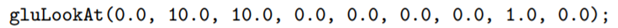 Replace the gluLookAt() statement in mani pulateModelviewMatrix.cpp with the following Theoretically...