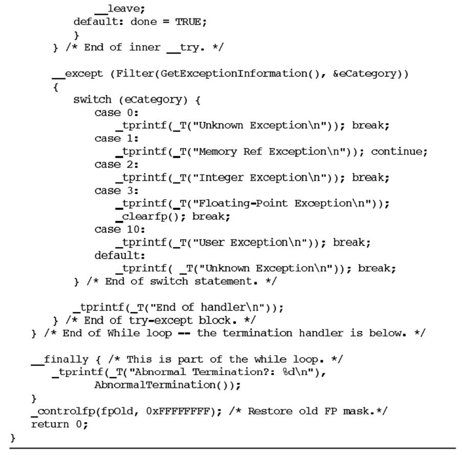 What values do you get after a floating-point exception, such as division by zero? Can you set the...-2