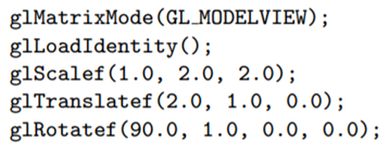 What is the current modelview matrix after the following piece of code in the drawing routine: Find...