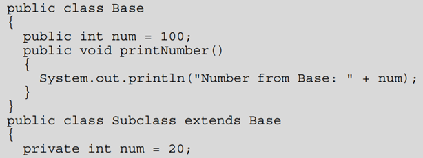 Study the following classes before answering the questions below. (a) What is the output of the...-1