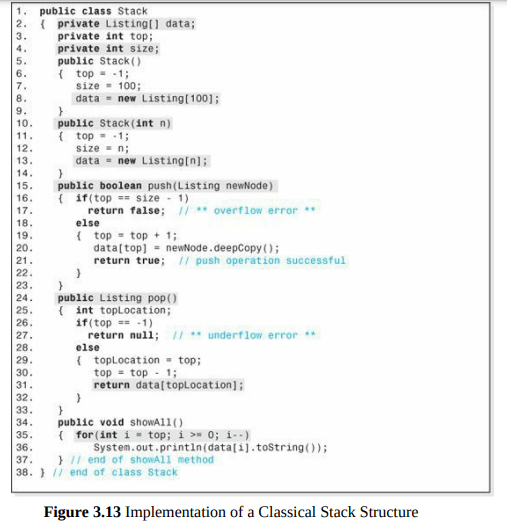 In the implementations of the Stack operation presented in this chapter, what does the memory cell...