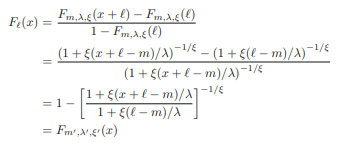 When F is an exponential distribution, the memoryless property implies that the excess distribution...