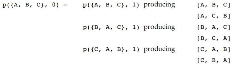 Write a program that gives all of the permutations of characters stored in an array. For example:...-5