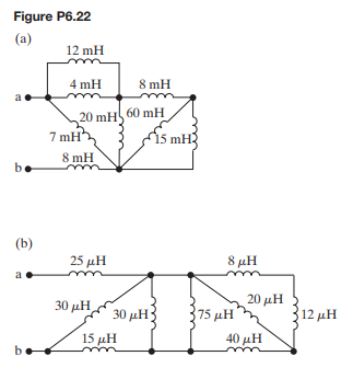 Assume that the initial energy stored in the inductors of Figs. P6.22(a) and (b) is zero. Find the...