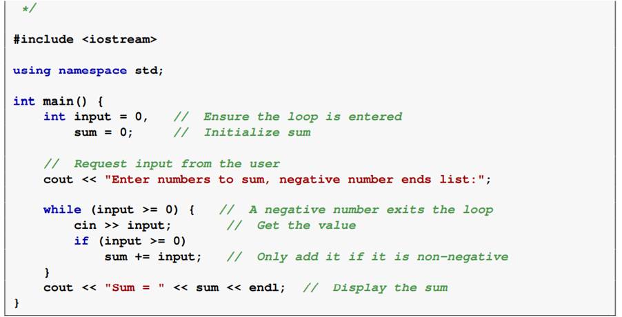 In Listing 6.4 (addnonnegatives.cpp) could the condition of the if statement have used > instead of...-2