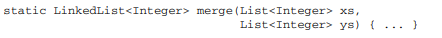 This exercise is similar to Exercise 5.1 part (B), but here you must merge two LinkedLists of...-1