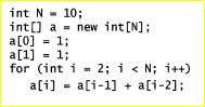 What values does the following code put in the array a [] ?