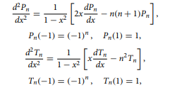 Solve the two-point problems for the Legendre and, respectively, Chebyshev polynomials of the first...