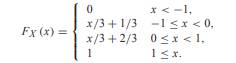 Let X be a random variable with CDF Sketch the CDF and find (a) P[X (b) P[X (c) P[0