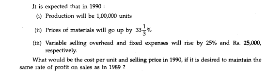 The following data are available for 1989:-2