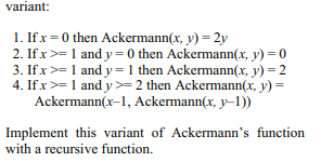 Ackermann’s function, named after the German mathematician Wilhelm Ackermann, is used in the theory...