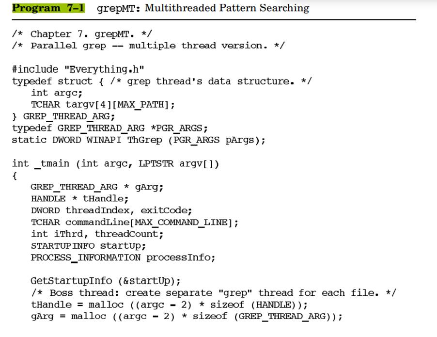 Modify , Program 7–1, so that it puts out the results in the same order as that of the files on the...-1