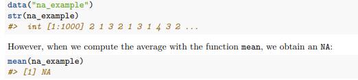 The na_example vector represents a series of counts. You can quickly examine the object using: The...