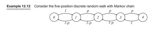 In this problem, we extend the random walk of Problem 12.5.3 to have positions 0, 1,..., K. In...-2