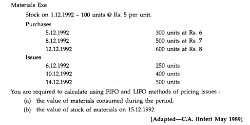 The following information is provided by Sunrise Industries for the fortnight of December 1992: