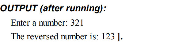 Write a C program to print the reverse of a number.-2