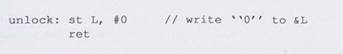 Lock Performance. The code that implements test-and- test&set lock and unlock operations is as...-3