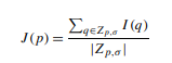 The sigma filter replaces I(p) by J(p) as defined in (2.19). The procedure uses the histogram H(u)...-1