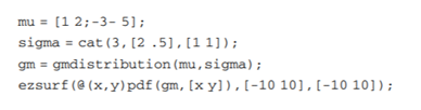 Use the example code in the following web page to generate a Gaussian mixture model:...