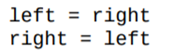 Suppose we want to swap the values of two variables named left and right. Why doesn’t the following...-1